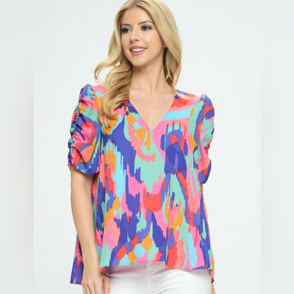 Colorful Ikat Design Top